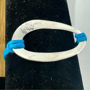 IPPOLITA Signature Sterling Silver Abstract Oval Blue Cord Toggle Bracelet